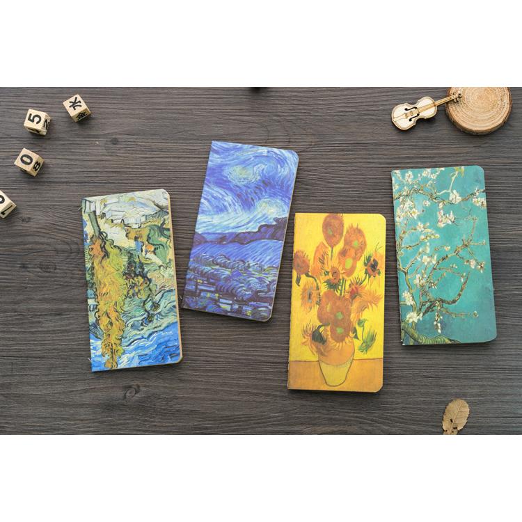 淘宝赠品 复古牛皮纸笔记本口袋本 梵高油画车线记事本 小本子图片