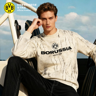 【官方正版】多特蒙德足球俱乐部｜秋冬新款米白圆领卫衣水洗设计