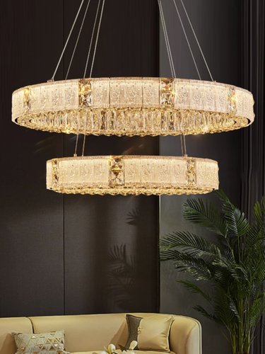 豪华水晶吊灯客厅网红轻奢不锈钢