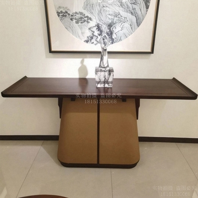 新中式实木玄关桌柜条案供台桌黑檀乌金高端大气国风禅意家具定制