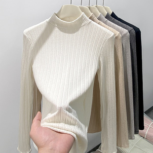 H558新款修身薄款针织衫上衣内搭毛衣可外穿打底衫秋冬半高领女装