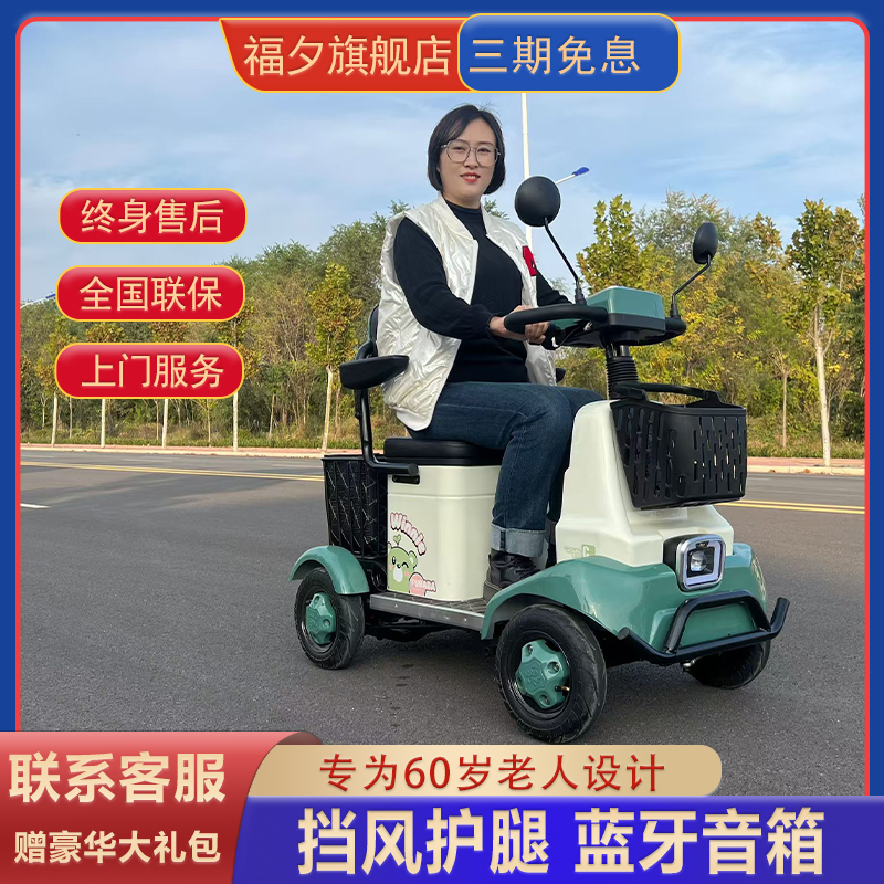 老年代步车四轮双人残疾电瓶车