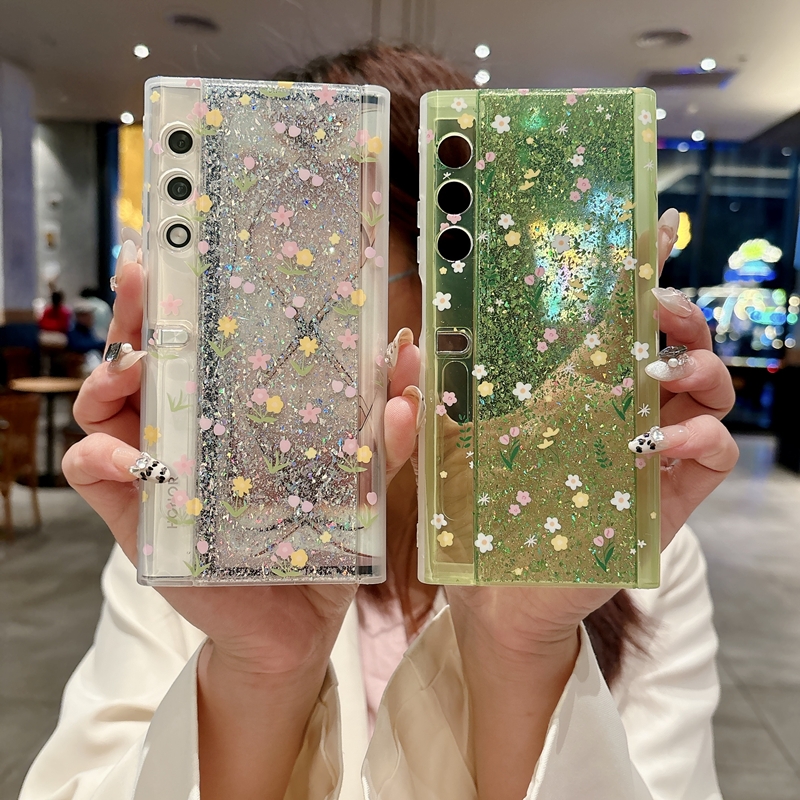 适用华为Matexs2手机壳折叠屏mtxs2典藏版mate xs2透明闪粉滴胶PAL-AL00小碎花metexs2新款外壳matex2s保护套