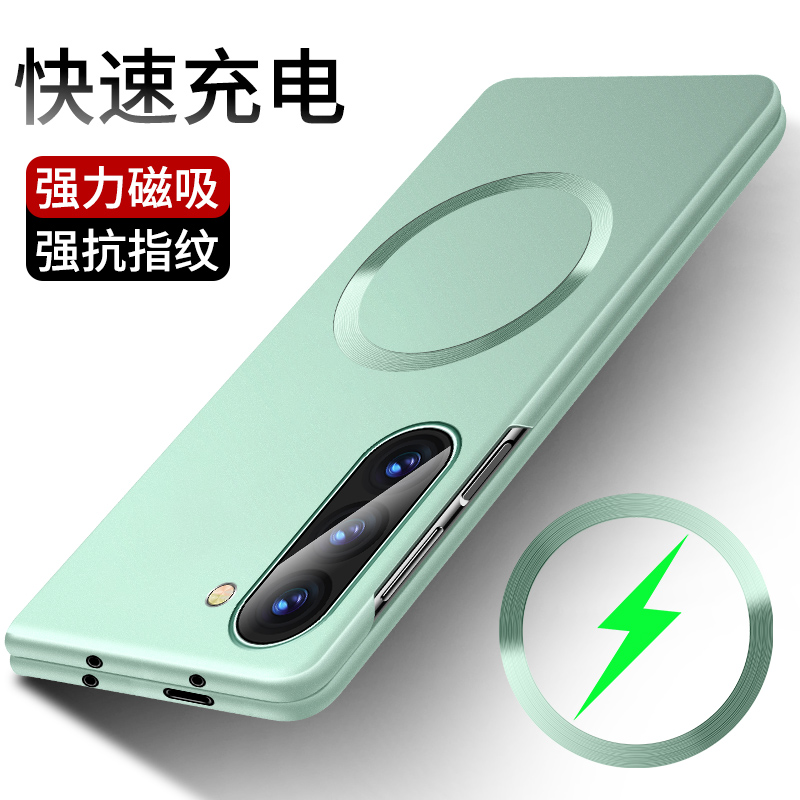 适用z三星zfold5手机壳新款fold5折叠屏GalaxyW磁吸金属漆W24心系天下zflod五外壳flod保护套galaxyzfold超薄
