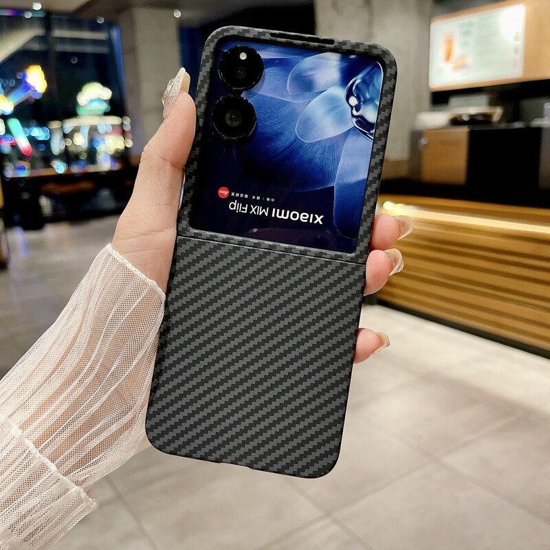 适用小米mix flip手机壳mimixfilp保护套mlmlxfllp潮牌mixfilp小折叠屏mixflp硬壳mixflip碳纤维纹2405CPX3DC