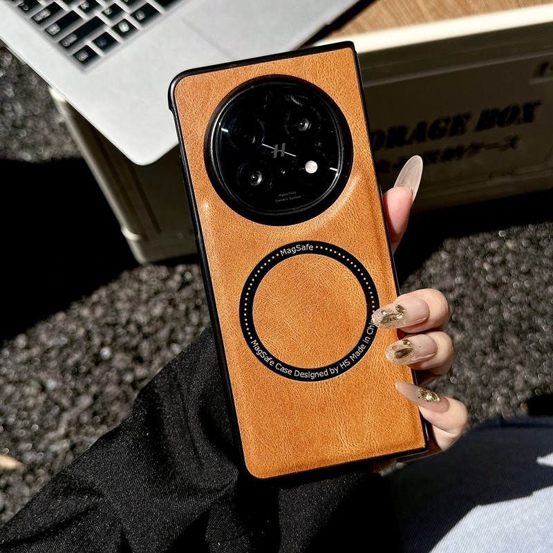 适用oppofindn5手机壳新款OPPOFind折叠屏N5疯马纹oppon5外壳findn5保护套PKH110磁吸皮质find奢华opn5高级感