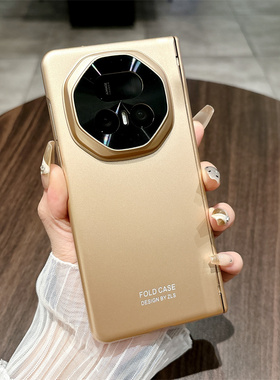 适用荣耀MagicV5手机壳magic折叠屏V5电镀纯色honorMagicV5全包中轴铰链honor保护套MBH-AN10新款migacv5外壳