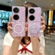 适用华为pocket2手机壳新款 p50折叠屏pockets紫色贝壳纹poket宝盒p0cket磁吸pock小清新packet2手提链条pocke