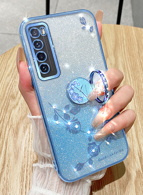 适用华为Nova7手机壳nove7pro新款水钻note7se活力版novase电镀novapro渐变闪粉75大气n软壳5g带支架nvae7p0r