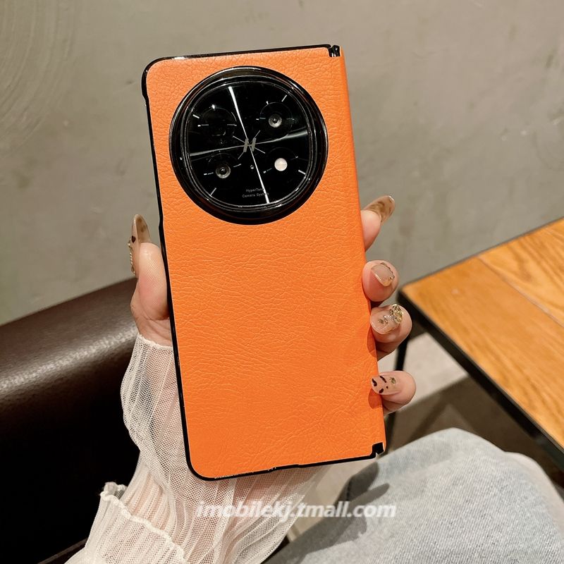 适用OPPOFindN5手机壳OPPO新款Findn5折叠屏oppofind保护套opopFindN5中轴全包find荔枝纹N5后壳oppon5带支架