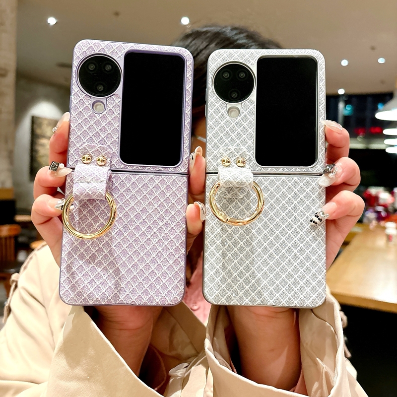 适用oppofindn3flip手机壳findn2filp折叠屏oppo新款n3小折叠屏oppofandn闪钻菱格oppon指环支架oppofind时尚