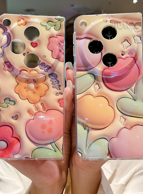 适用OPPOFind N3折叠屏手机壳新款oppo卡通find立体感花朵findn3蓝光oppon小清新PHN110保护套OPPOFindN3女款