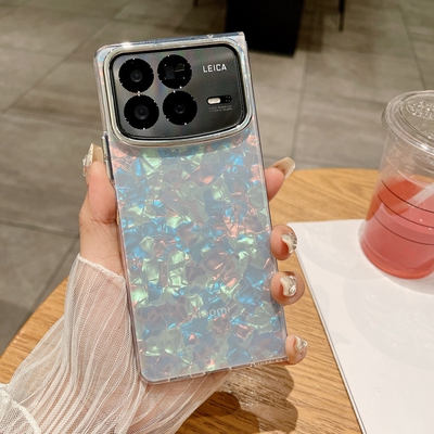 适用小米mixfold4手机壳折叠屏xiaomi新款保护套mix透明网红fold4贝壳纹mixflod4外壳flod简约24072PX77C大孔