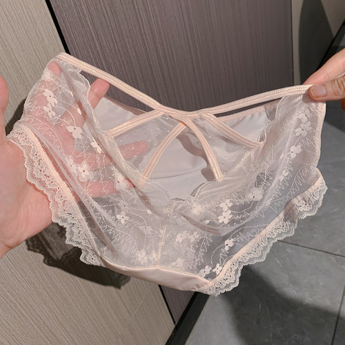 暧昧心机镂空性感蕾丝女生内裤