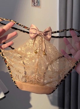 「HS」辣妹铃铛*女士性感勾人豹纹低腰蕾丝内裤女2026新款三角裤