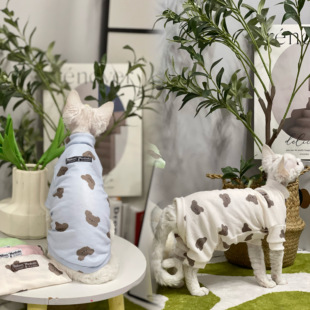 无毛猫衣服春夏四脚高领矮脚可爱薄款 打底柔软弹力透气德文猫衣服