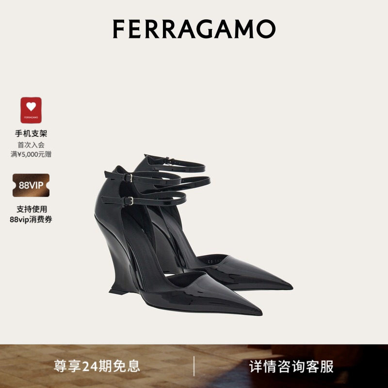 【24期免息】FERRAGAMO菲拉格慕女士异形鞋跟凉鞋婚鞋