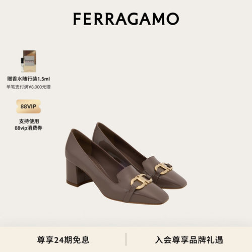 【礼物】FERRAGAMO菲拉格慕女士Gancini扣饰高跟鞋