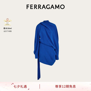 12期免息 FERRAGAMO菲拉格慕女士不对称超短连衣裙