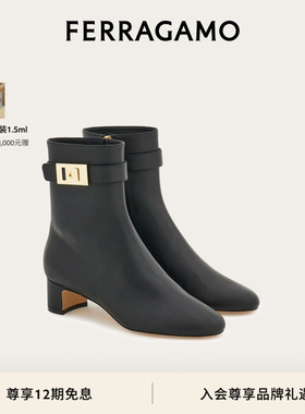 【新年礼物】FERRAGAMO菲拉格慕女士Hug扣饰踝靴