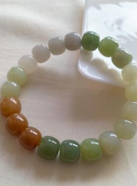 2026新疆和田玉多宝手串单圈女手链9*10mm老型珠