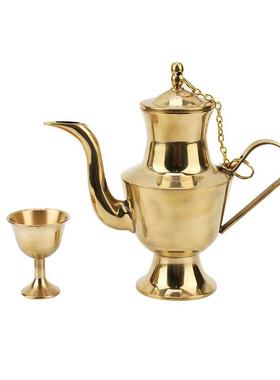 2026厂家铜酒壶酒杯供奉用品盛酒酒壶酒盅 家用自用酒杯酒壶