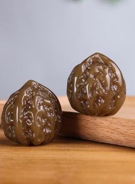 2026玉翡缘天然新疆和田玉糖玉核桃手把件且末糖玉健身球糖料手球