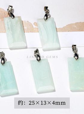 2026晶德珠宝 天然玉石紫水晶方牌吊坠diy项链饰品配件长方形挂件