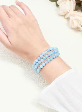 2026晶德珠宝 天然玉石圆珠多圈手链女简约金丝玉冰翠玉手串饰品