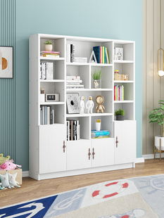 实木书柜自由组合松木书架落地现代简约收纳柜加深书橱小型置物架