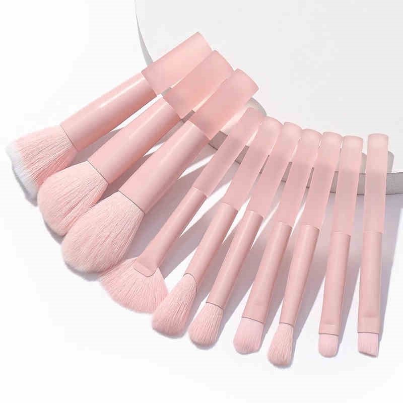 迷你mini水晶化妆刷套组10支遮瑕腮红刷眼影刷散粉刷旅行可携式软