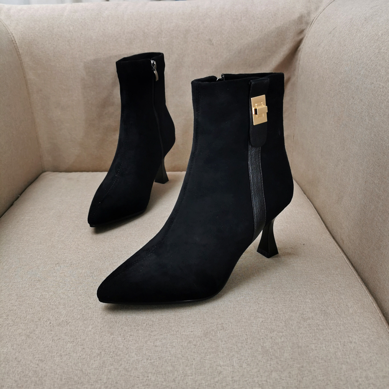 班俪悠百搭休闲时装靴细跟舒适