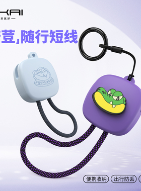 SIKAI糖荳理线器钥匙扣短线收纳挂绳240W充电双Typec便携充电线快充背包可爱挂件闪充适用于苹果华为小米快充