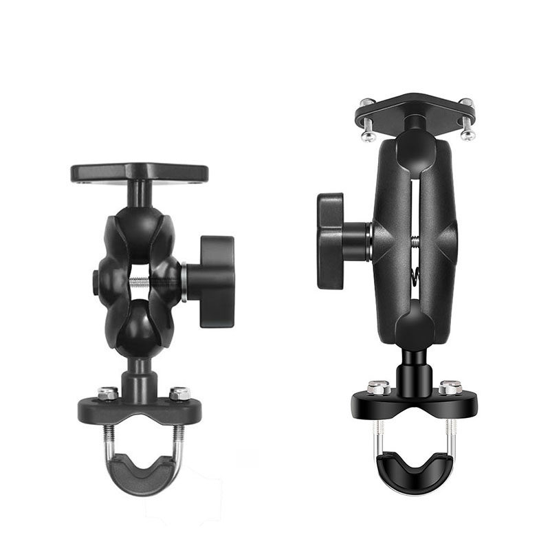 摄像头铝合金双球头支架手机行车记录仪显示屏固定摩托车菱形U型