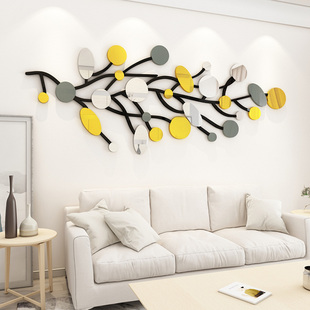 饰亚克力3d立体墙贴 创意北欧镜面贴纸自粘客厅沙发电视背景墙面装