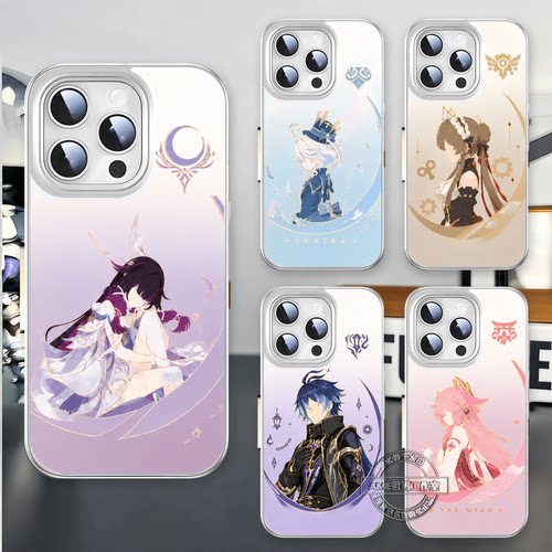 原神哥伦比娅手机壳适用苹果17鎏金玻璃iPhone16华为80一加ace6小米17红米k90二次元iQOO15周边