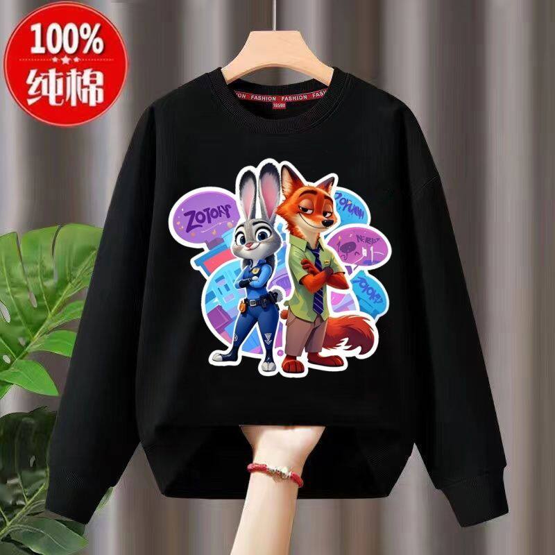 Zootopia疯狂动物城2儿童衣服加绒男女童上衣尼克朱迪童装卫衣潮