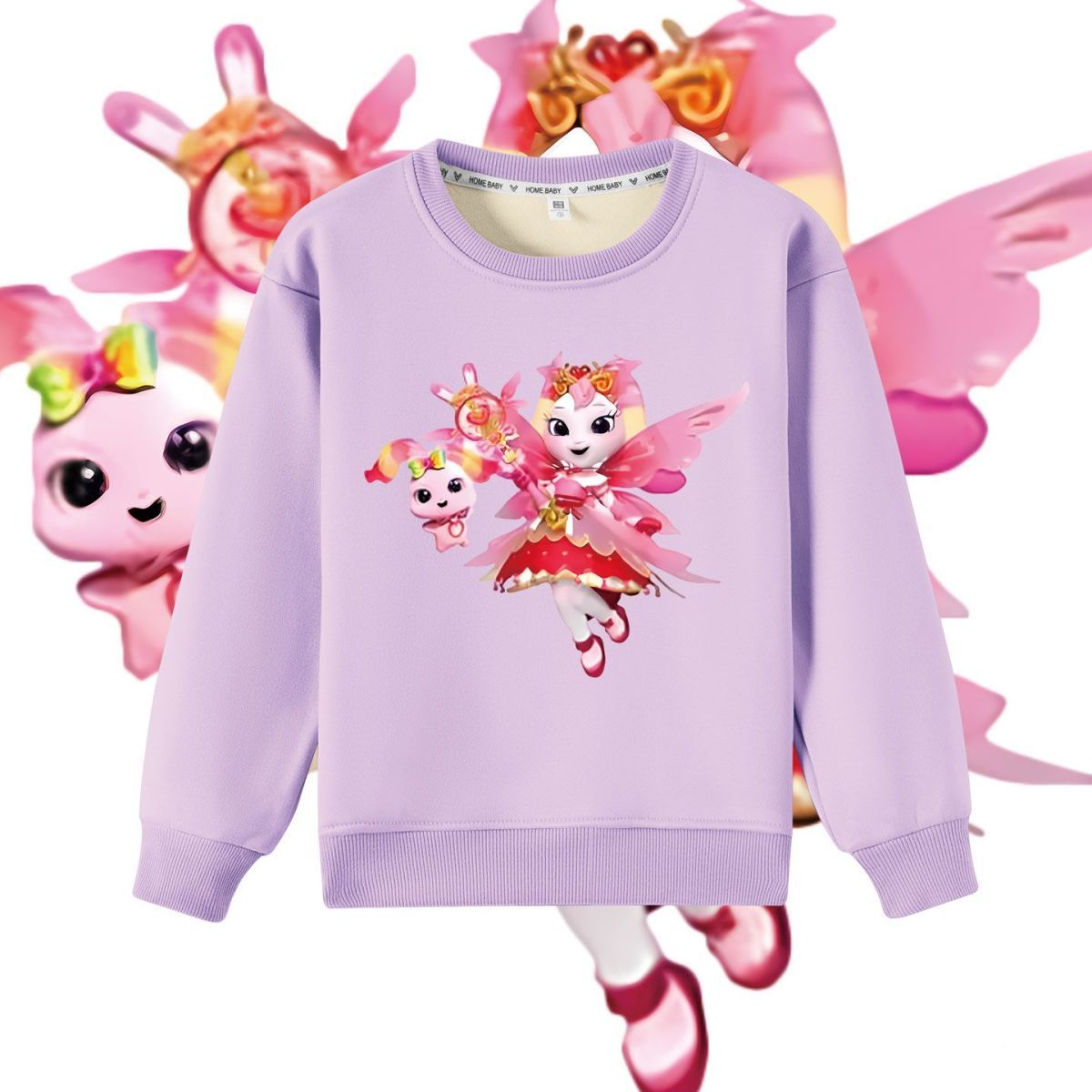 2025女童彩虹护卫队周边儿童洋气圆领加绒卫衣秋冬中小童圆领衣服