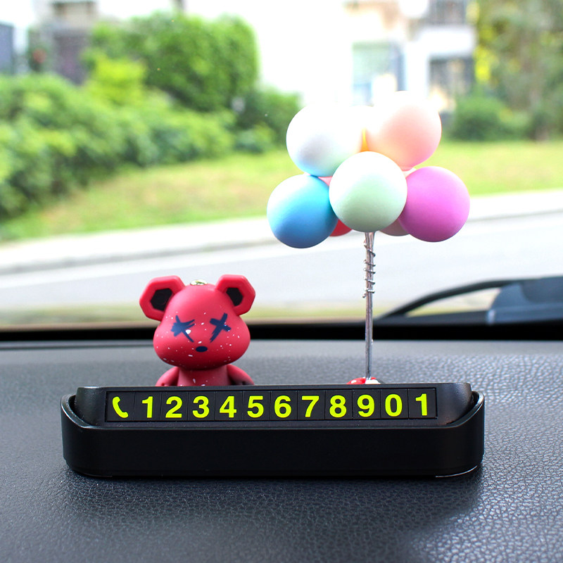 汽车临时停靠号码牌渐变熊公仔挪车电话卡个性移车手机摆件装饰品,汽车用品/电子/清洗/改装,停车号码牌,淘宝优惠券,粉丝福利购,淘宝优惠卷