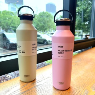 TYESO泰硕保冷保温杯304不锈钢大容量运动手提简约小口瓶杯子车载