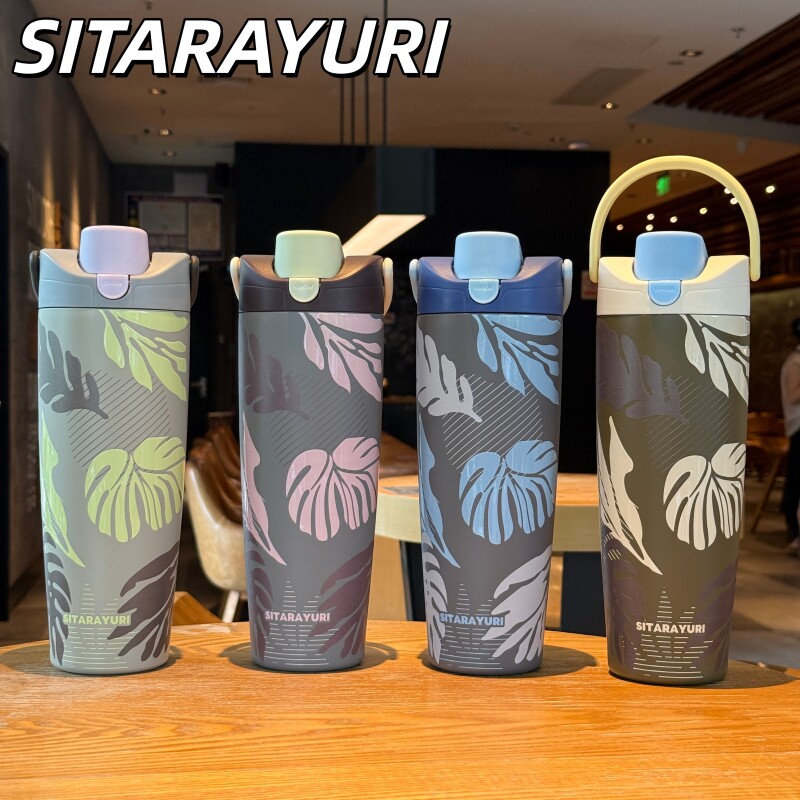 众富304不锈钢简约弹跳保温杯