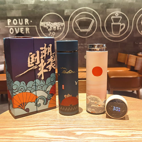 国潮智能温控保温杯304不锈钢 创意商务中国风水杯触摸LED温显 - 封面
