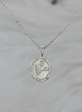 银色白贝椭圆郁金香吊坠固定扣穿孔吊坠配件