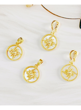 白贝复古神火印吊坠万能扣活扣可拆卸吊坠单坠项链diy配件新款