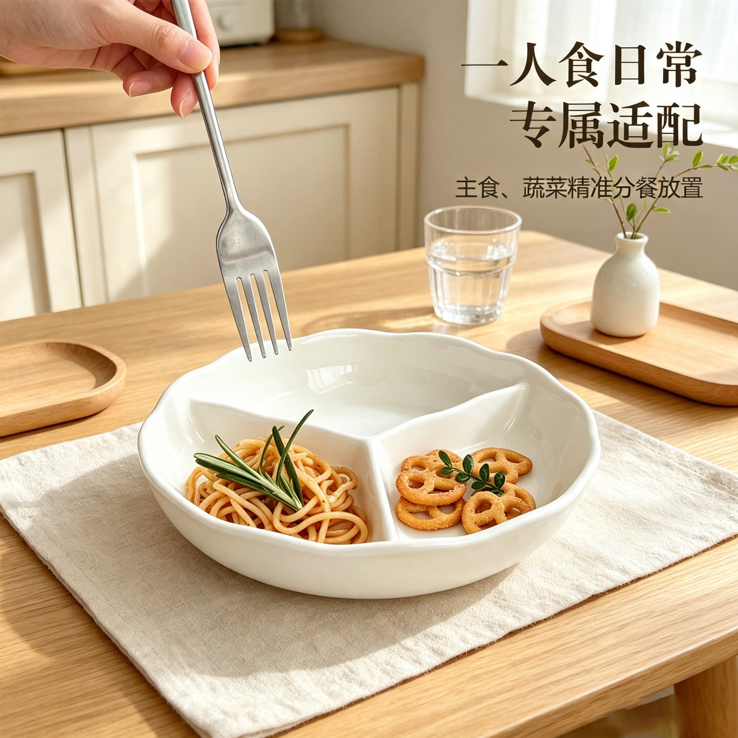 陶瓷分格蒸盘2026新款一人食餐盘