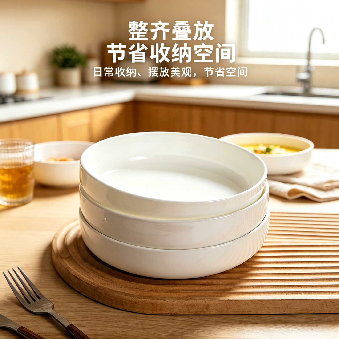 食品级纯白陶瓷深口餐盘蛋羹菜盘