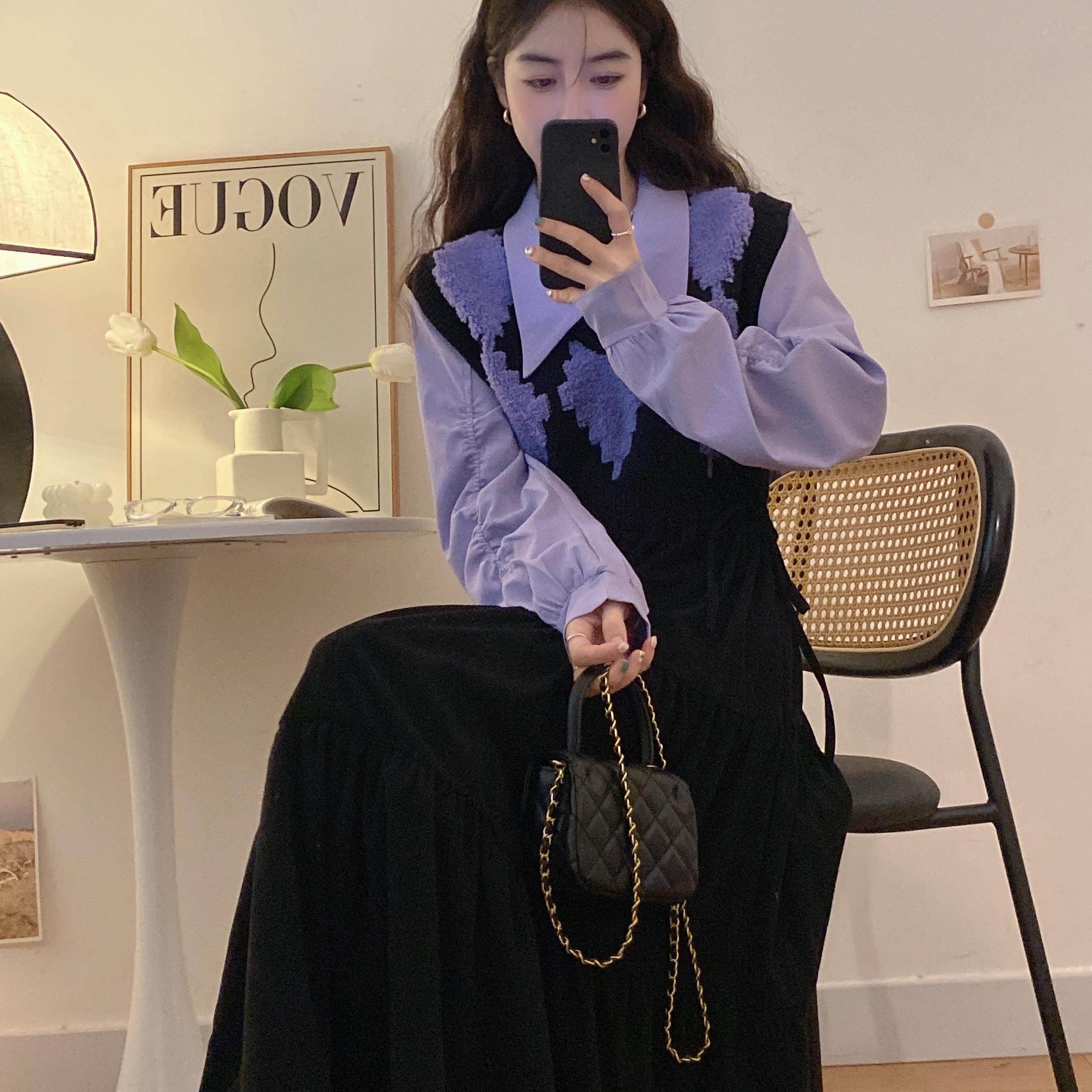 大码赫本风高级感收腰显瘦连衣裙2024早春新款胖mm遮肚显瘦裙子女