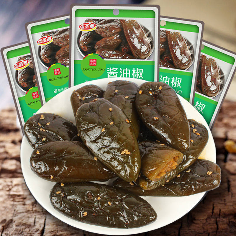 香辣油焖港椒腌制辣椒腌辣椒青椒酱油酱咸菜下饭菜酱菜泡菜即食