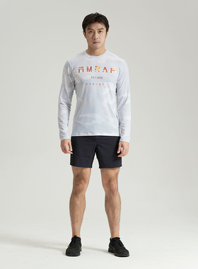 AMRAP男子国旗款迷彩系列运动T恤CrossFit训练长袖健身服跑步休闲