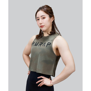 AMRAP短款女子迷彩系列训练背心CrossFit健身瑜伽运动透气休闲T恤